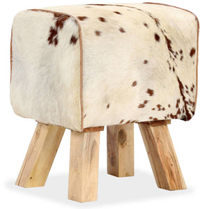 vidaXL Stool Real Goat Leather 40 x 30 x 45 cm
