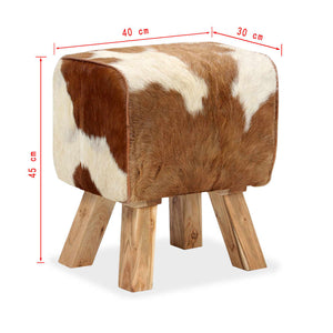 vidaXL Stool Real Goat Leather 40 x 30 x 45 cm