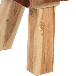 vidaXL Stool Real Goat Leather 40 x 30 x 45 cm