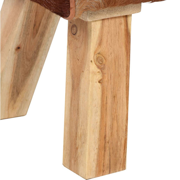 vidaXL Stool Real Goat Leather 40 x 30 x 45 cm