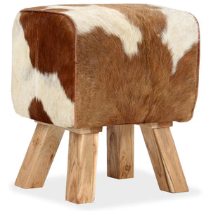 vidaXL Stool Real Goat Leather 40 x 30 x 45 cm