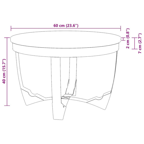 vidaXL Coffee Table Rough Solid Mango Wood 60x40 cm