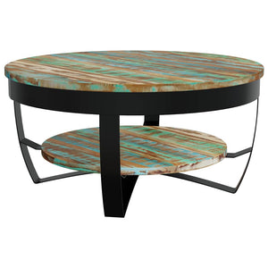 vidaXL Coffee Table with Storage Solid Reclaimed Wood 65x32 cm