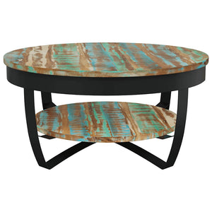 vidaXL Coffee Table with Storage Solid Reclaimed Wood 65x32 cm