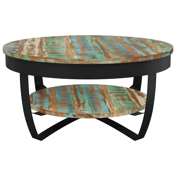 vidaXL Coffee Table with Storage Solid Reclaimed Wood 65x32 cm