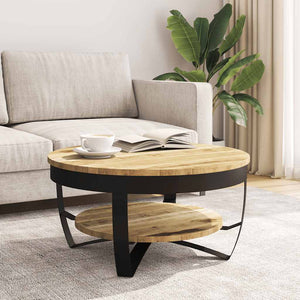 vidaXL Coffee Table Rough Solid Mango Wood 65x32 cm
