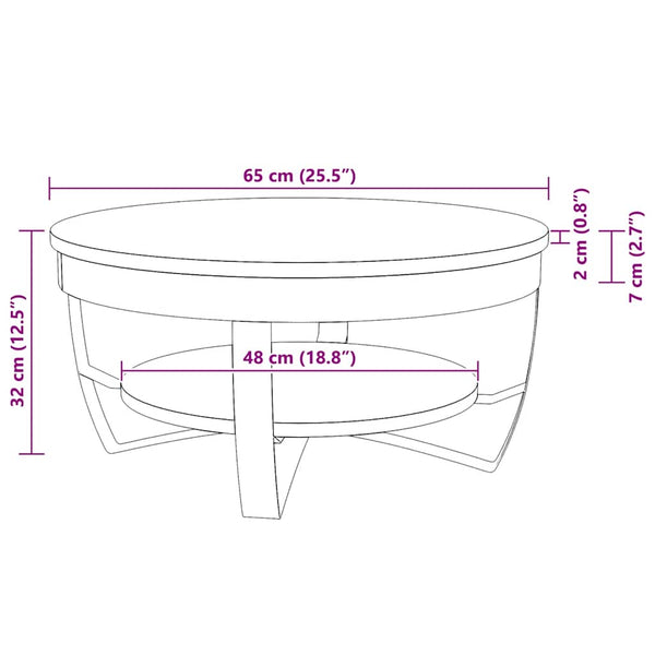 vidaXL Coffee Table Rough Solid Mango Wood 65x32 cm