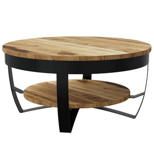 vidaXL Coffee Table Rough Solid Mango Wood 65x32 cm