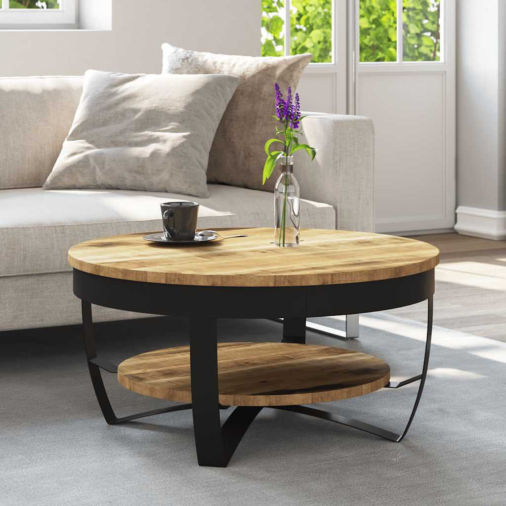 vidaXL Coffee Table Rough Solid Mango Wood 65x32 cm