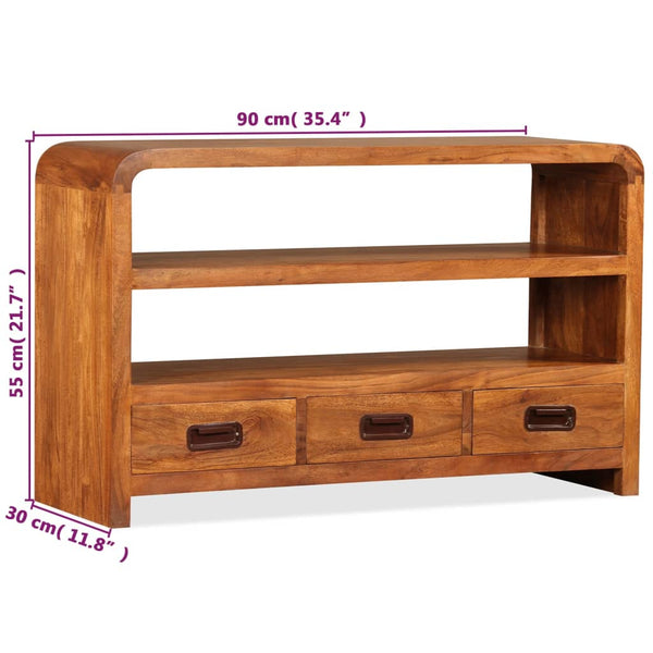 vidaXL TV Cabinet Solid Acacia Wood 90x30x55 cm