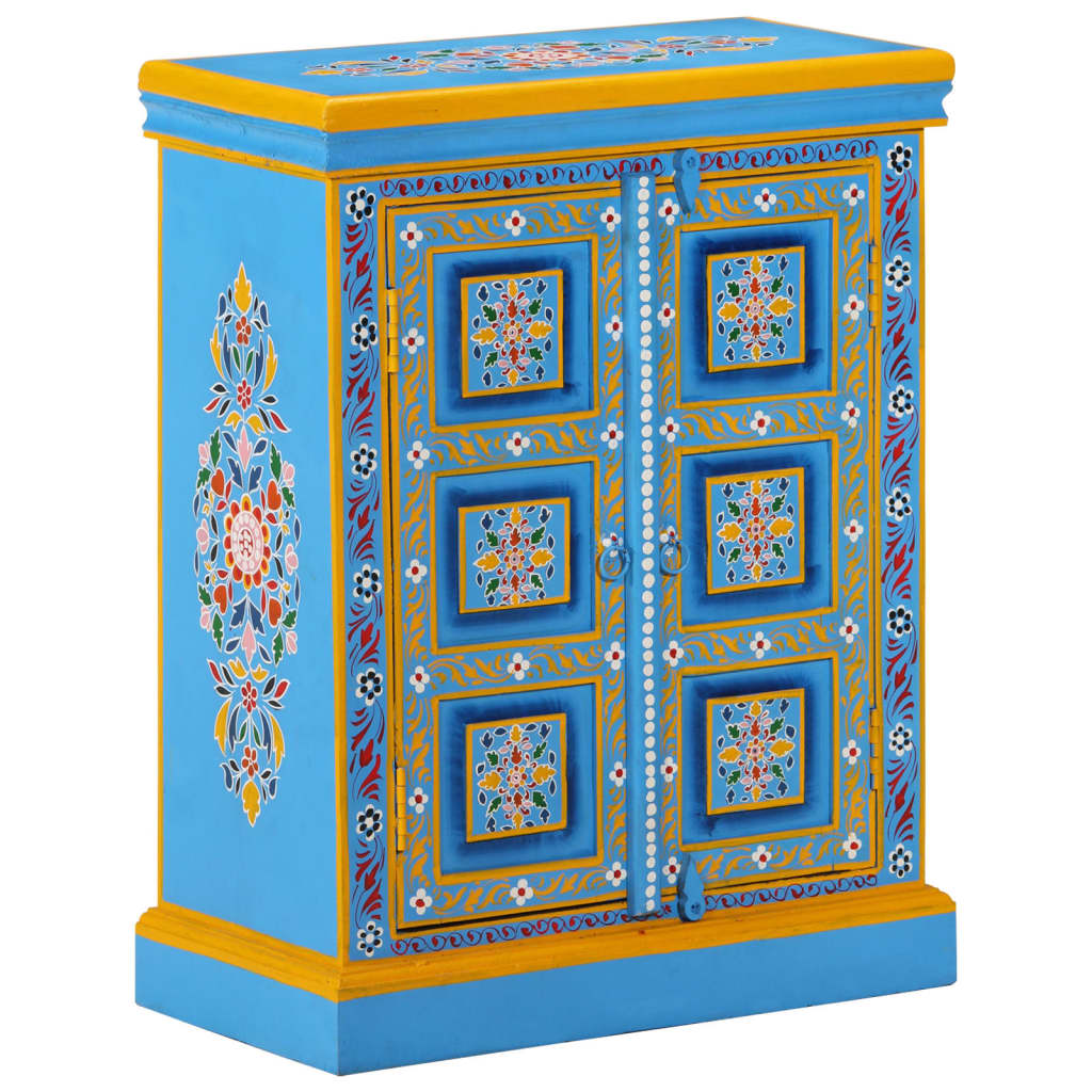 vidaXL Sideboard Solid Mango Wood Turquoise Hand-Painted