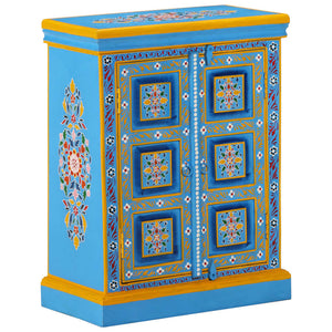 vidaXL Sideboard Solid Mango Wood Turquoise Hand-Painted