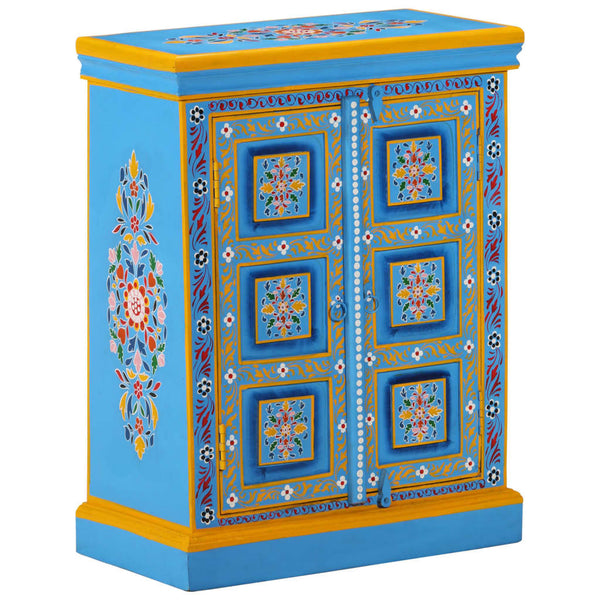 vidaXL Sideboard Solid Mango Wood Turquoise Hand-Painted