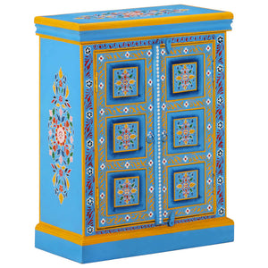 vidaXL Sideboard Solid Mango Wood Turquoise Hand-Painted