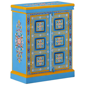 vidaXL Sideboard Solid Mango Wood Turquoise Hand-Painted