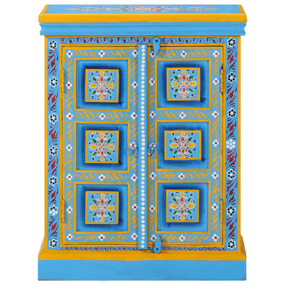 vidaXL Sideboard Solid Mango Wood Turquoise Hand-Painted