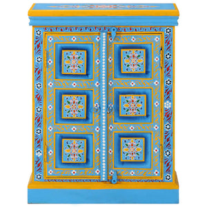 vidaXL Sideboard Solid Mango Wood Turquoise Hand-Painted