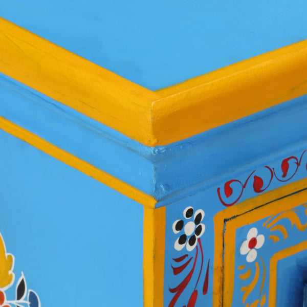 vidaXL Sideboard Solid Mango Wood Turquoise Hand-Painted