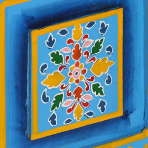 vidaXL Sideboard Solid Mango Wood Turquoise Hand-Painted