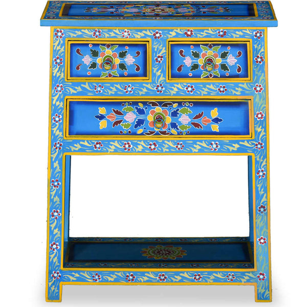 vidaXL Sideboard with Drawers Solid Mango Wood Turquoise Hand-Painted