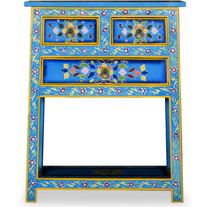 vidaXL Sideboard with Drawers Solid Mango Wood Turquoise Hand-Painted
