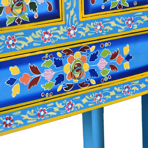 vidaXL Sideboard with Drawers Solid Mango Wood Turquoise Hand-Painted