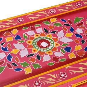 vidaXL Sideboard with Drawers Solid Mango Wood Pink Hand-Painted