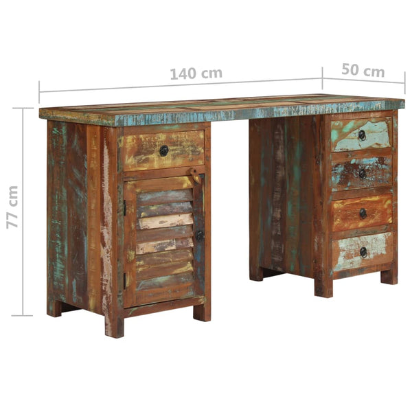 vidaXL Solid Reclaimed Wood Desk 140x50x77 cm