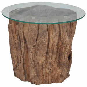 vidaXL Coffee Table Teak Glass 50x40 cm