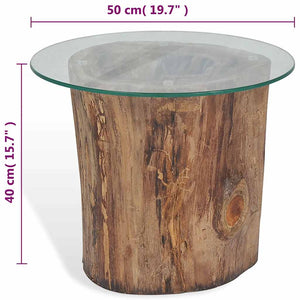 vidaXL Coffee Table Teak Glass 50x40 cm