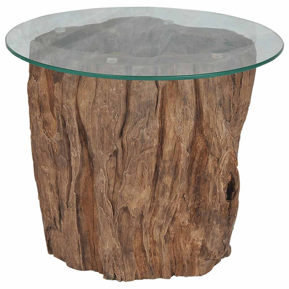 vidaXL Coffee Table Teak Glass 50x40 cm
