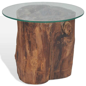vidaXL Coffee Table Teak Glass 50x40 cm