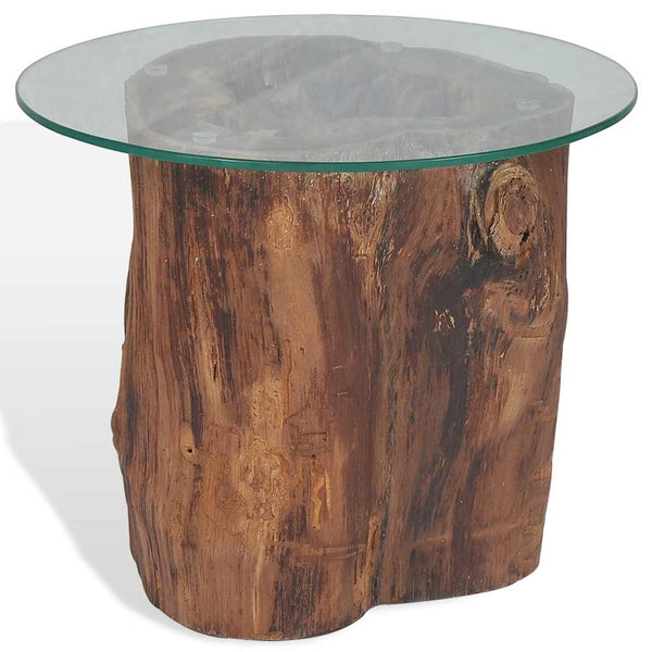 vidaXL Coffee Table Teak Glass 50x40 cm