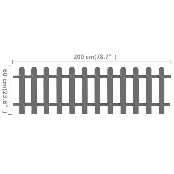 vidaXL WPC Slat Fence 200 x 60 cm