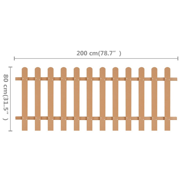 vidaXL WPC Picket Fence 200 x 80 cm