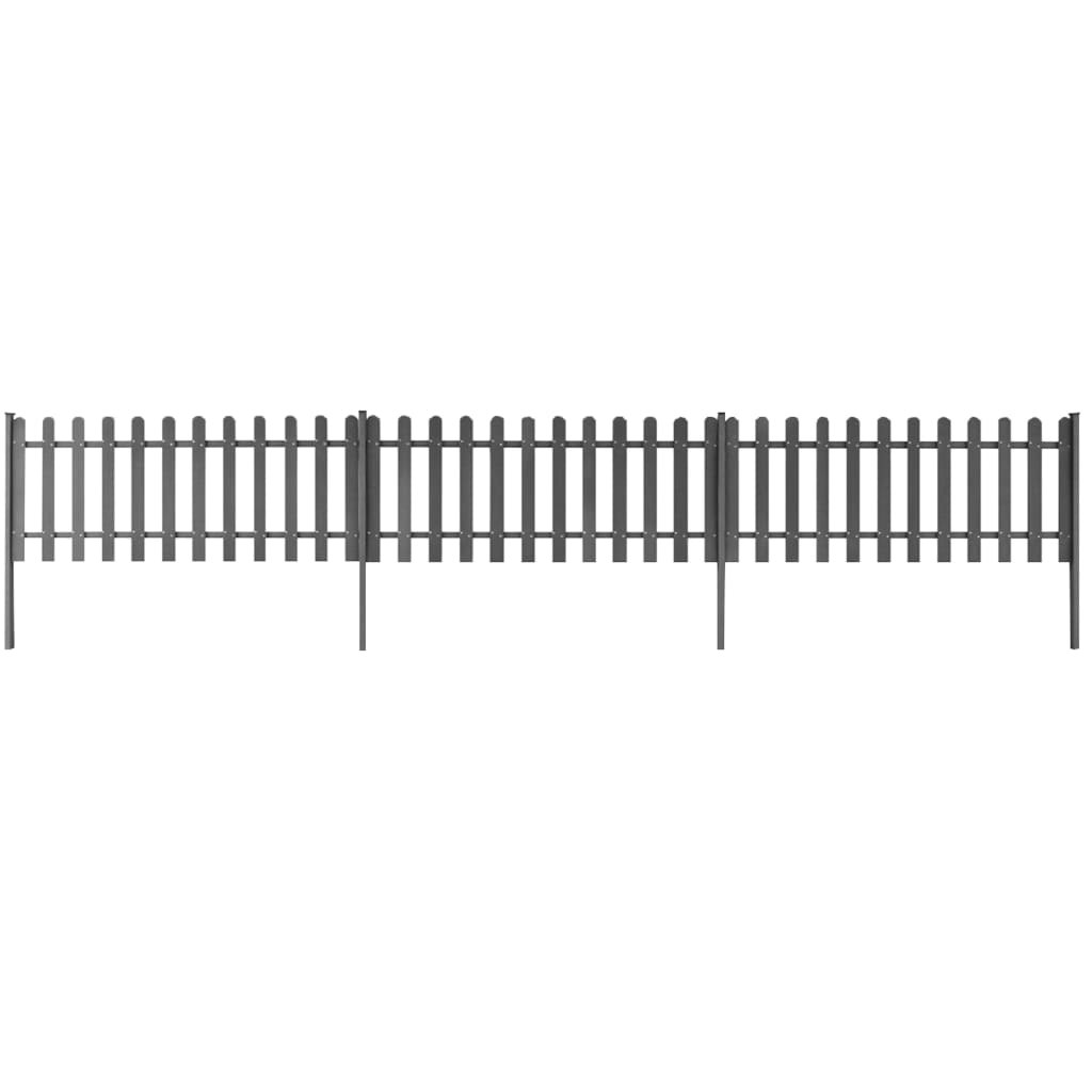 vidaXL Slat Fence with Posts 3 pcs WPC 600x60 cm