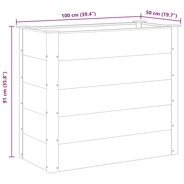 vidaXL Garden Raised Bed WPC 100 x 50 x 91 cm Grey