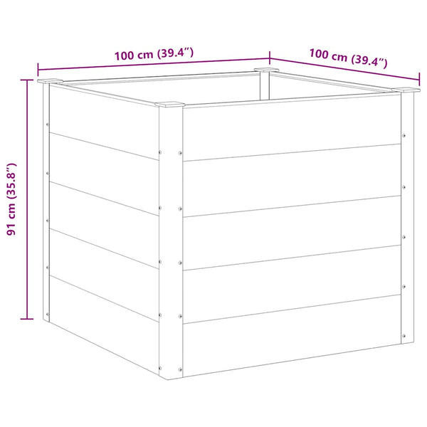 vidaXL Garden Raised Bed WPC 100x100x91 cm Grey