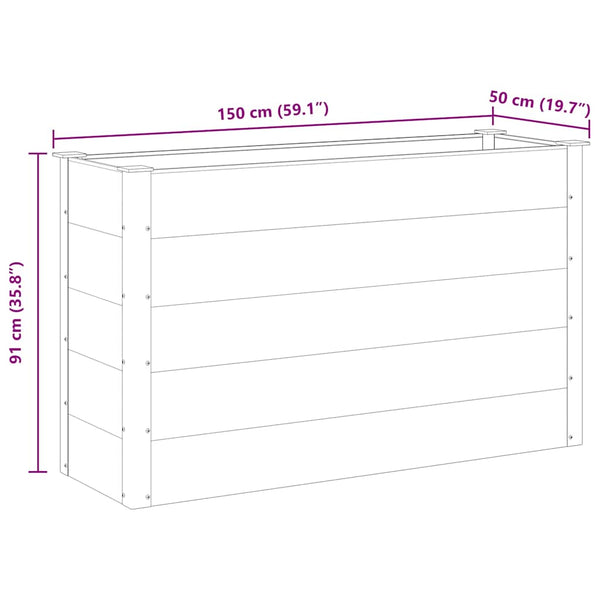 vidaXL Raised Garden Bed WPC 150 x 50 x 91 cm Grey