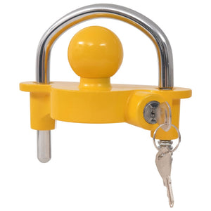 vidaXL Trailer Lock 2 Keys Steel and Aluminum Alloy Yellow