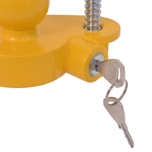 vidaXL Trailer Lock 2 Keys Steel and Aluminum Alloy Yellow