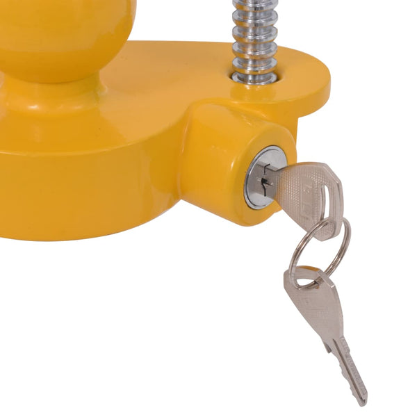 vidaXL Trailer Lock 2 Keys Steel and Aluminum Alloy Yellow