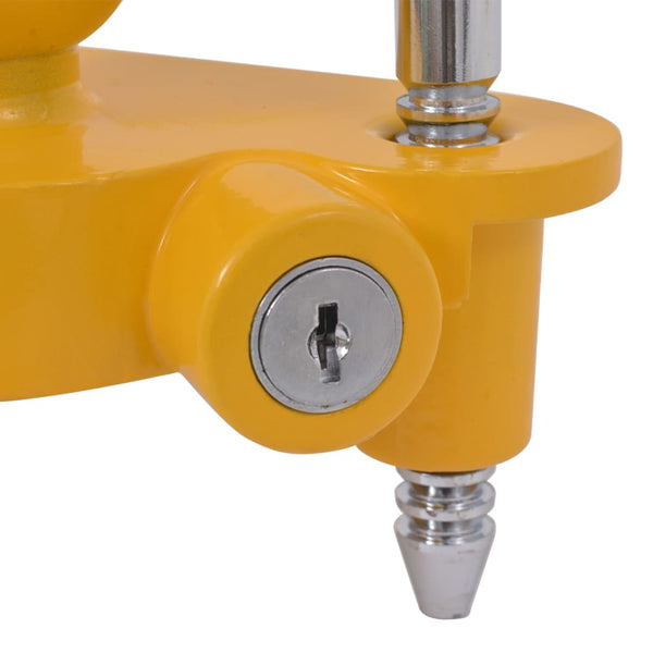 vidaXL Trailer Lock 2 Keys Steel and Aluminum Alloy Yellow