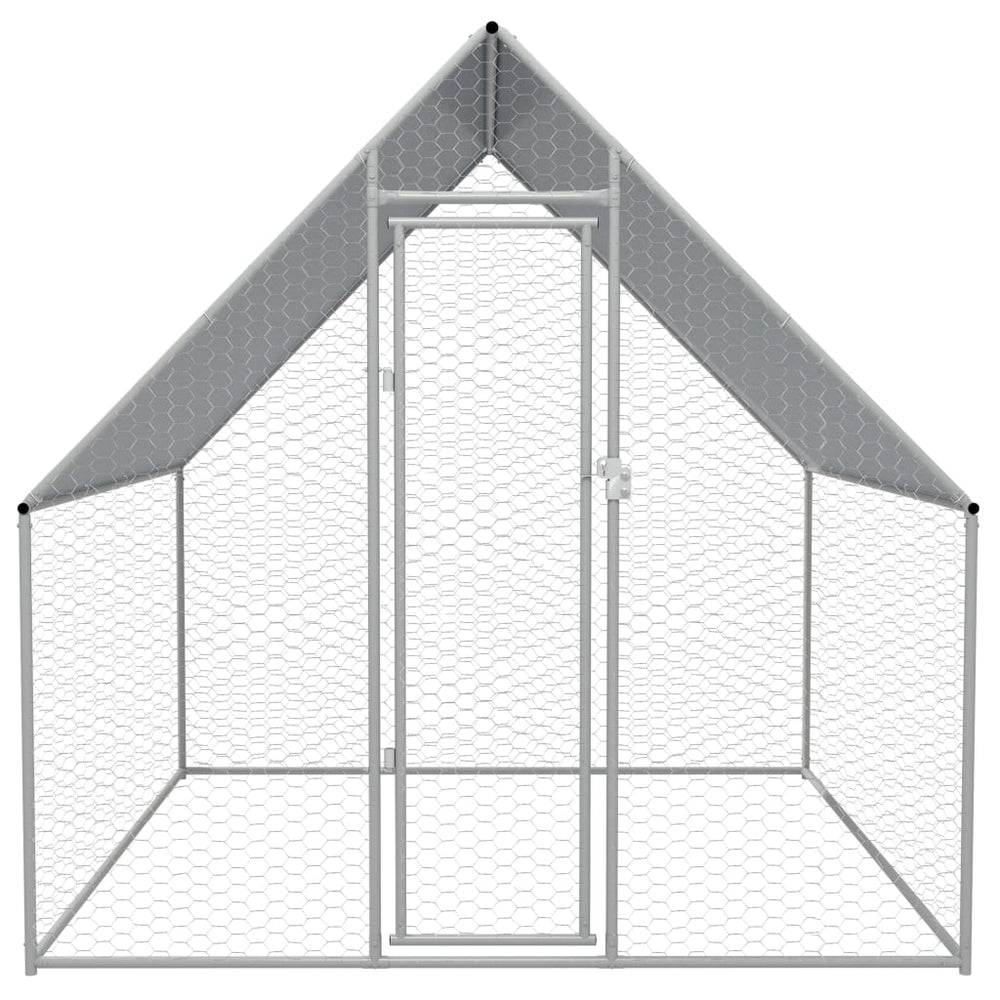vidaXL Outdoor Chicken Coop 2x2x1.92 m Galvanized Steel