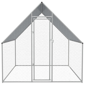 vidaXL Outdoor Chicken Coop 2x2x1.92 m Galvanized Steel