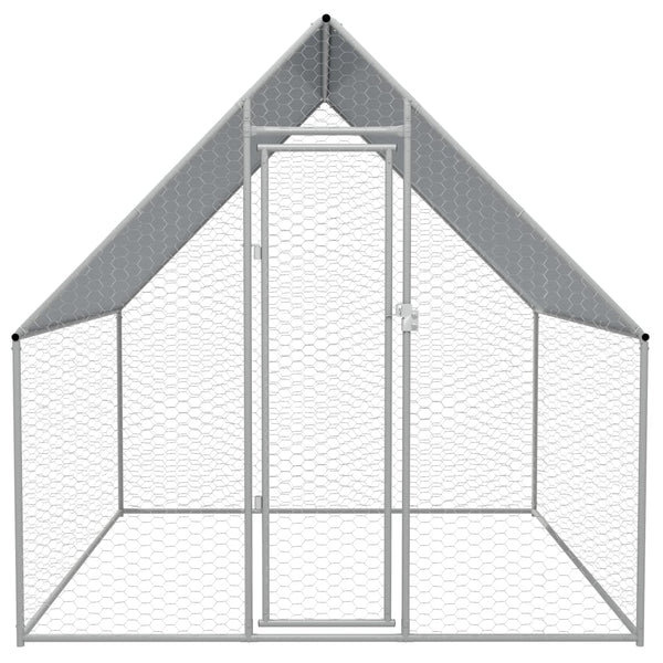 vidaXL Outdoor Chicken Coop 2x2x1.92 m Galvanized Steel
