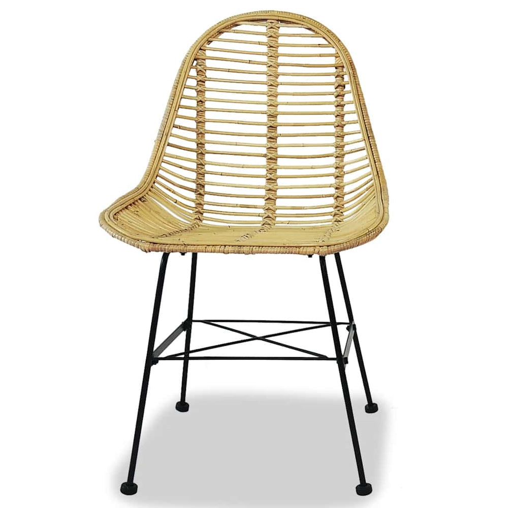 vidaXL Dining Chairs 2 pcs. Natural Rattan