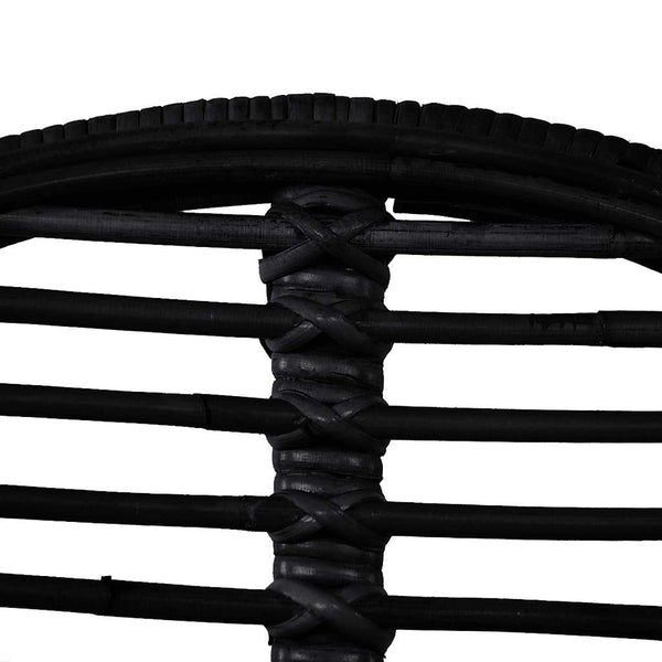 vidaXL Dining Chairs 2 pcs Natural Rattan Black