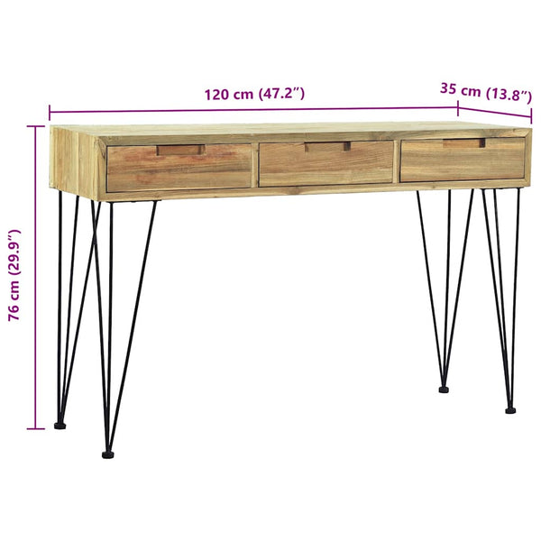 vidaXL Console Table 120 x 35 x 76 cm Solid Teak