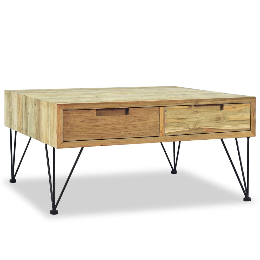 vidaXL Coffee Table 80x80x40 cm Solid Teak Wood